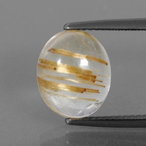 Quartz rutilé jaune naturelle transparent, 5,05 ct, transparent / translucide