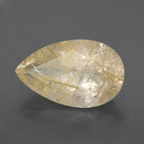 Quartz rutilé jaune naturelle transparent, 8,34 ct, transparent / translucide