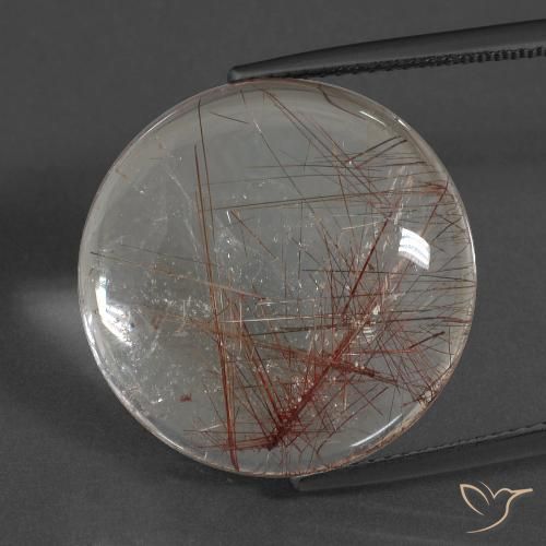 Quartz rutilé blanc naturelle coupe roude, 21,57 ct, transparent