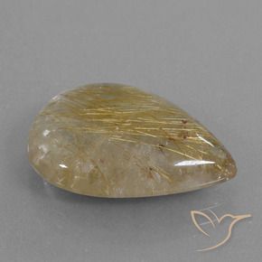 Quartz rutile Or moyen naturelle En forme de poire, 13.25 ct, Transparent