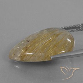 Quartz rutile Or moyen naturelle En forme de poire, 13.25 ct, Transparent