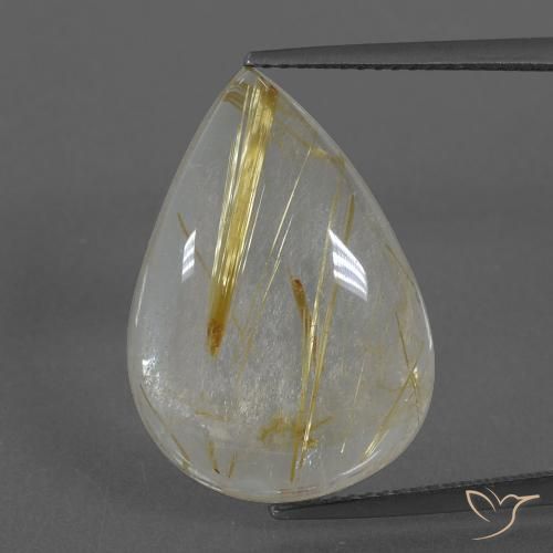 13.86ct Naturel Jaune terreux Quartz rutile, En forme de poire, Transparent