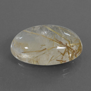 Quartz rutilé doré naturelle coupe ovale, 18,47 ct, transparent