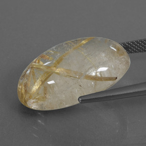 Quartz rutilé doré naturelle coupe ovale, 18,47 ct, transparent