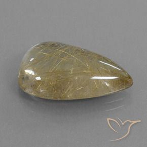 Quartz rutile Marron doré très clair naturelle En forme de poire, 13.44 ct, Transparent