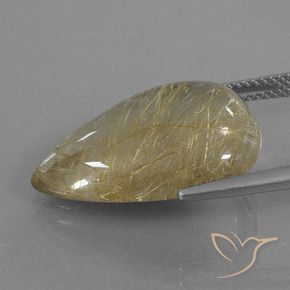Quartz rutile Marron doré très clair naturelle En forme de poire, 13.44 ct, Transparent