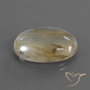 Quartz rutile Marron doré très clair naturelle ovale, 14.16 ct, Transparent