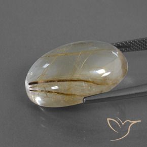 Quartz rutile Marron doré très clair naturelle ovale, 14.16 ct, Transparent