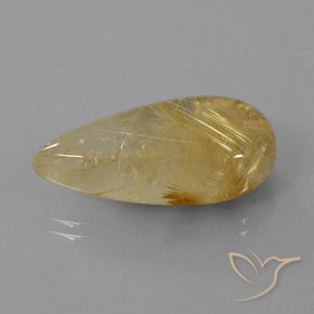 Quartz rutile Or moyen naturelle En forme de poire, 18.69 ct, Transparent
