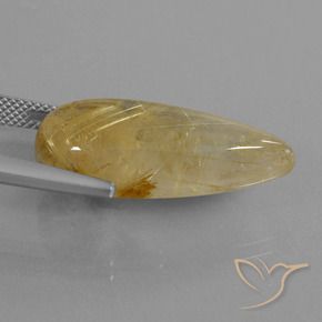 Quartz rutile Or moyen naturelle En forme de poire, 18.69 ct, Transparent