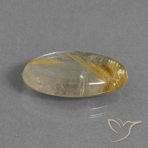Quartz rutile Marron doré très clair naturelle ovale, 11.13 ct, Transparent