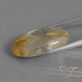 Quartz rutile Marron doré très clair naturelle ovale, 11.13 ct, Transparent