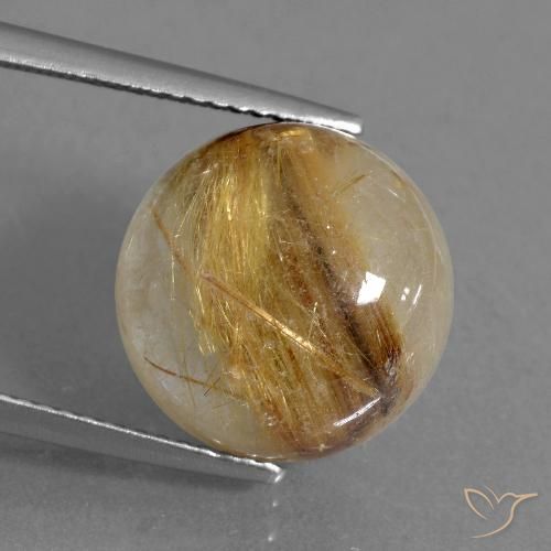 10.53ct Naturel Marron doré très clair Quartz rutile, Tour, Translucide