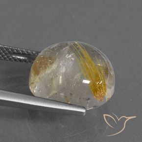 Quartz rutile Jaune Toscane naturelle Tour, 10.11 ct, Transparent
