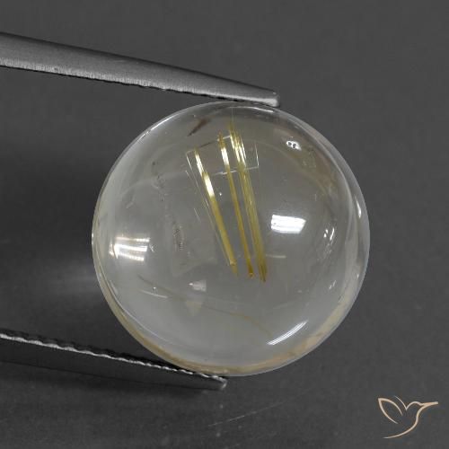 9.47ct Naturel Jaune pâle Quartz rutile, Tour, Transparent