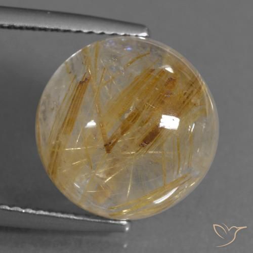 10.19ct Naturel Marron doré très clair Quartz rutile, Tour, Transparent