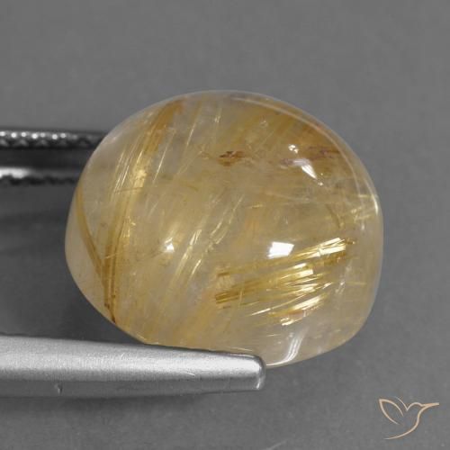 Quartz rutile Marron doré très clair naturelle Tour, 10.19 ct, Transparent