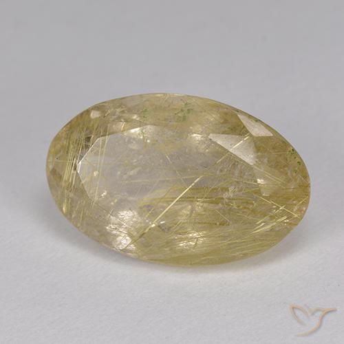 Quartz rutile Marron doré très clair naturelle ovale, 9.05 ct, Transparent