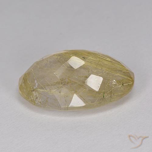Quartz rutile Marron doré très clair naturelle ovale, 9.05 ct, Transparent