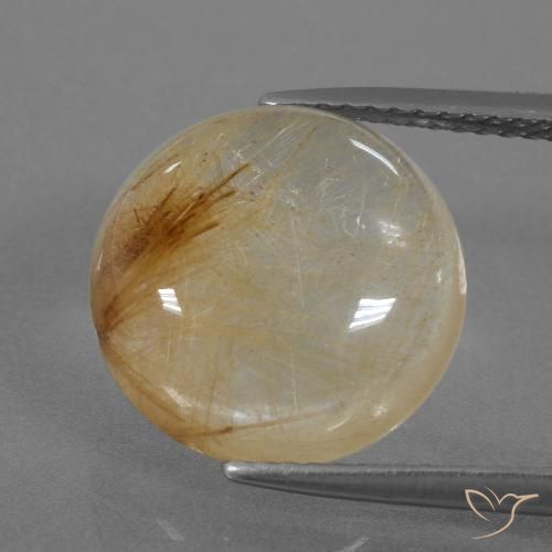 7.04ct Naturel Marron doré très clair Quartz rutile, Tour, Transparent