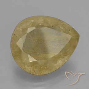 Quartz rutile Jaune clair naturelle En forme de poire, 18.19 ct, Transparent