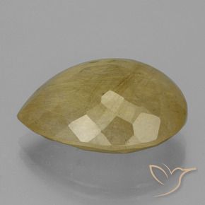 Quartz rutile Jaune clair naturelle En forme de poire, 18.19 ct, Transparent