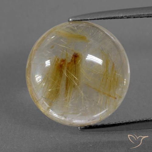 7.25ct Naturel Marron doré très clair Quartz rutile, Tour, Transparent