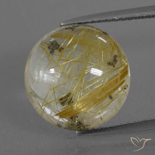 8.90ct Naturel Marron doré très clair Quartz rutile, Tour, Transparent