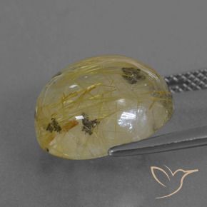 Quartz rutile Marron doré très clair naturelle Tour, 8.90 ct, Transparent