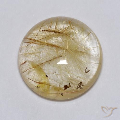 7.49ct Naturel Marron doré très clair Quartz rutile, Tour, Transparent
