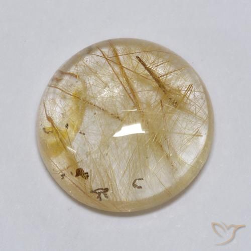 Quartz rutile Marron doré très clair naturelle Tour, 7.49 ct, Transparent
