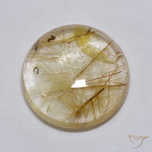 Quartz rutile Marron doré très clair naturelle Tour, 7.49 ct, Transparent