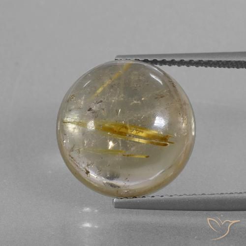 8.48ct Naturel Marron doré très clair Quartz rutile, Tour, Transparent