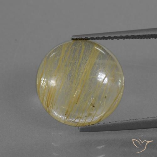 5.50ct Naturel Jaune pâle Quartz rutile, Tour, Transparent