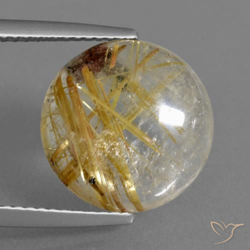 6.12ct Naturel Marron doré très clair Quartz rutile, Tour, Transparent