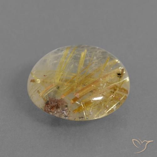 Quartz rutile Marron doré très clair naturelle Tour, 6.12 ct, Transparent