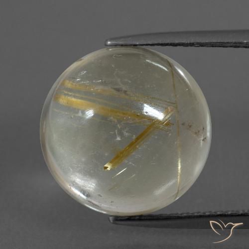 8.60ct Naturel Marron doré très clair Quartz rutile, Tour, Transparent