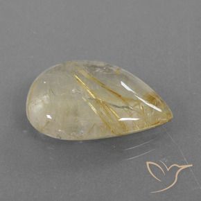Quartz rutile Marron doré très clair naturelle En forme de poire, 13.55 ct, Transparent