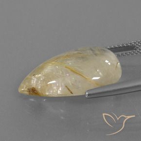 Quartz rutile Marron doré très clair naturelle En forme de poire, 13.55 ct, Transparent