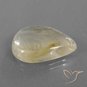 Quartz rutile Jaune Toscane naturelle En forme de poire, 15.49 ct, Transparent