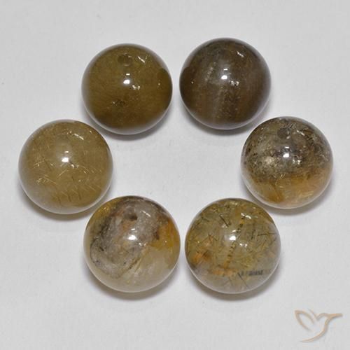 21.41ctw Naturel Brun moyen Quartz rutile, Sphère / Boule, Translucide