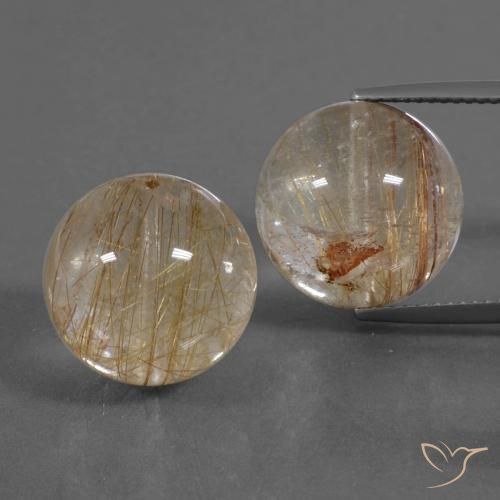 40.58ctw Naturel Marron chaud Quartz rutile, Sphère / Boule, Transparent