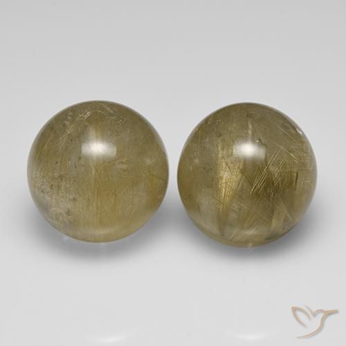 43.02ctw Naturel Jaune moyen Quartz rutile, Sphère / Boule, Transparent