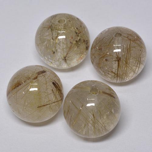 Achetez naturel 28,45ct doré quartz rutilé gems, sphère / boule, en provenance inde chez gemselect. en stock, livraison internationale!