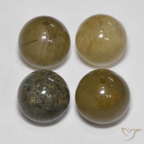 17.91ctw Naturel Brun Quartz rutile, Sphère / Boule, Translucide