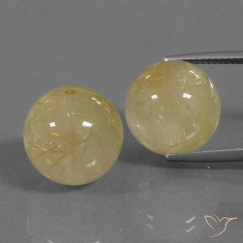 35.82ctw Naturel Jaune chaud Quartz rutile, Sphère / Boule, Transparent