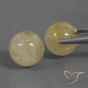 Shop natural 35.25ct Jaune moyen Quartz rutile gems, Sphère / Boule, from Inde at GemSelect. In stock, global shipping!