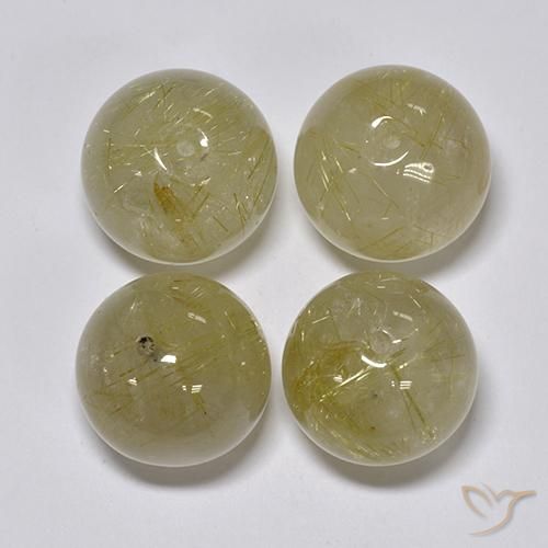 69.93ctw Naturel Jaune pâle Quartz rutile, Sphère / Boule, Transparent