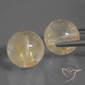 Shop natural 19.32ct Jaune doré Quartz rutile gems, Sphère / Boule, from Inde at GemSelect. In stock, global shipping!