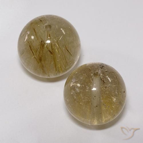 27.60ctw Naturel Marron doré très clair Quartz rutile, Sphère / Boule, Transparent